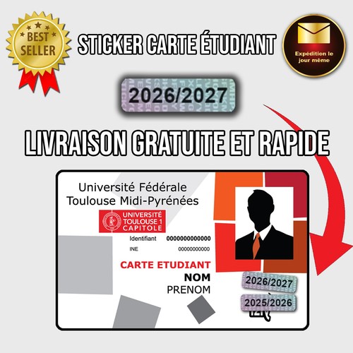 Autocollant carte étudiant
