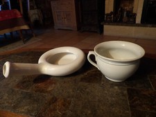 Antique urinal, faience, night vase, Digoin, Sarreguemines, children's room pot