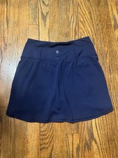 Athleta Ace Tennis Skort Jupe-Short Lined size XS Navy Blue Flare 15in