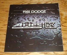 Original 1981 Dodge Aries K Sales Brochure 81 Coupe Custom Wagon