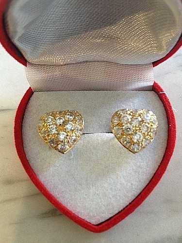 Boucles oreilles coeur - d'oreilles, or