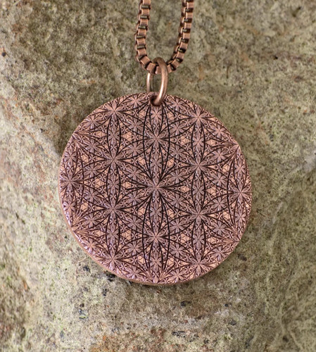 Collier fleur vie cuivre - de,