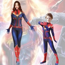 Cosplay Captain Marvel Déguisement Costume Carnaval pyjama Tenue Super Hero Sexy