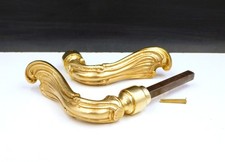 ▨7X7mm Antique Pair of Bronze Stand Handles, Louis XV Style, circa 1900