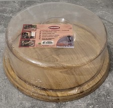 Plateau à Fromage en Bois Avec Cloche En Plastique NEUF Diamètre Intérieur 25cm
