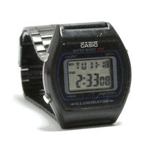 CASIO ILLUMINATOR MONTRE PILE 3294 W202 BRACELET METAL NOIR WATERPROOF 50M