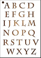 Pochoir A4 en plastique Mylar Alphabet lettre typo Charlemagne 28 mm