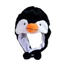 Casquette en peluche pingouin