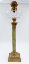 BACCARAT CRYSTAL KEROSENE LAMP AND ONYX AND BRONZE FOOT H = 63 CM