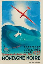 AFFICHE POSTER VOL A VOILE 1937 MONTAGNE NOIRE