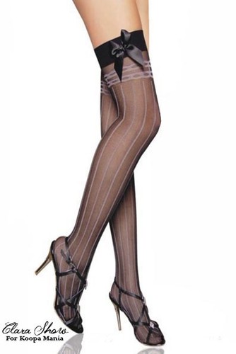 Bas couture dentelle noeud - bas,