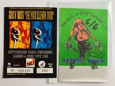 TICKET CONCERT + PASS GUNS N ROSES USE YOUR ILLUSION TOUR 6 JUIN 1992 PARIS