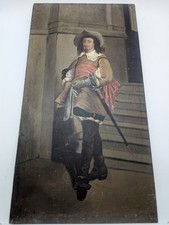 Peibture Huile sur panneau représentant un  mousquetaire. D'après meissonier.