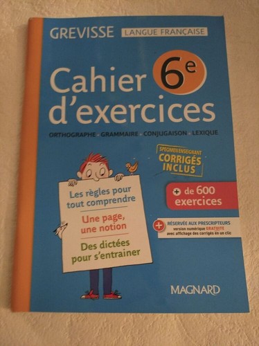 Cahier exercices grevisse - cahier, d'exercices