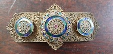 NAPOLEON III D ORIENTAL INSPIRED BELT BUCKLE IN BRASS ENAMEL STATE