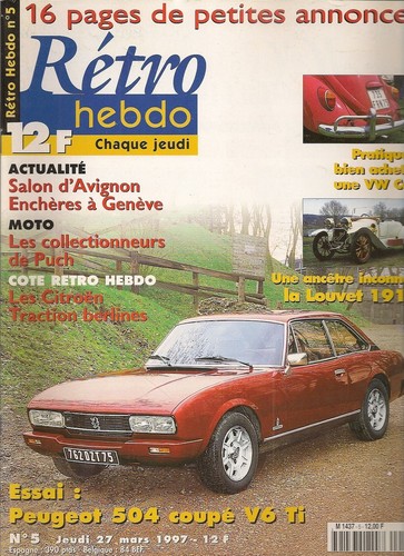 Retro hebdo peugeot 504 - retro,