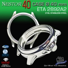 WATCH CASE NESTOR  FOR MOVEMENT ETA 2892,  Ø 40 MM, ST.STEEL, SAPPHIRE CRYSTAL