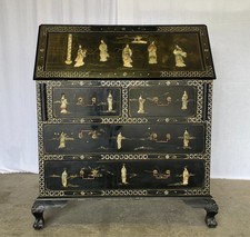 Secrétaire chinois ancien en bois laqué noir