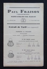 Catalogue PAUL FRAISON muzzle salad baskets Saint-Cyr-en-Val Loiret