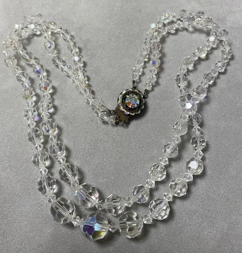 Vintage collier cristal - , à