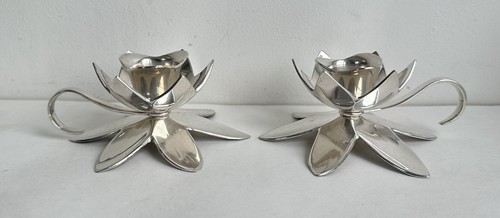 Vintage paire bougeoirs - vintage,