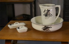 Boch and Louvière 1920-1930's Art Deco Decor Ceramic Toilet Set