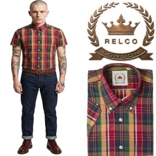 Relco Hommes Vert Rouge Manche