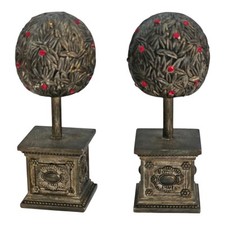 Godinger Topiaires Trees Salt And Pepper Shakers Silver Plate Metal READ