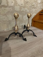 Chenets anciens fer forgé et