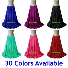 Women Satin Full Circle Skirt Belly Dance Jupe Tribal Oriental 10 Yard Flamenco