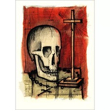 Bernard Buffet - Original Engraved Wood "Vanity" 38x28cm - 1961