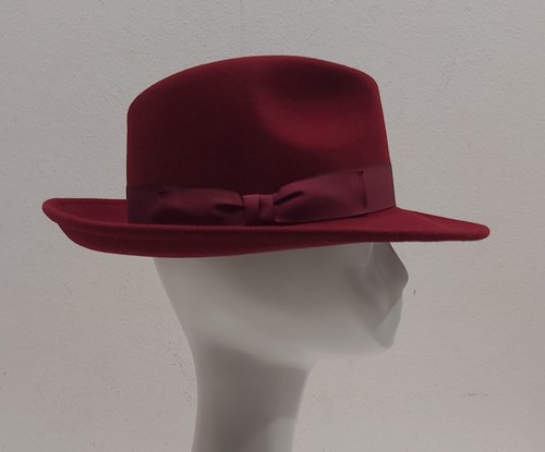 Chapeau rouge foncé feutre - foncé,