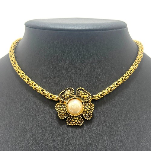 Collier chanel verre perle - collier,