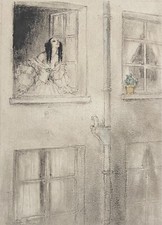 Louis ICART (1888-1950) Marguerite à la fenêtre  Paris vers 1920 France