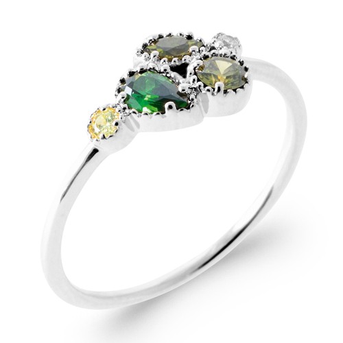 Bague pierres multicolore