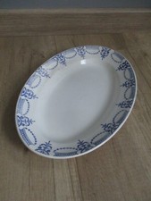 Large Oval Dish Moulin des Loups & Hamage Colonial Model Blue Decor""