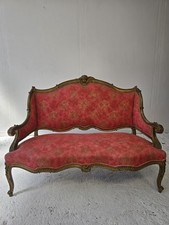 Louis XV style alcove sofa - solid wood gilded putti decor