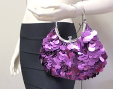 $98 BCBG DARK OCHID "EB040" FLOOR SAMPLE HOBO PIE PURSE