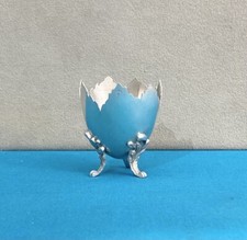 SOLID SILVER hallmarked MINERVA egg tripod cup household table