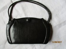 Vintage 1940-1950 Black Lizard Handbag 32cm x 26cm