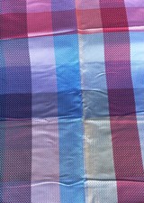 COUPON TISSU CARREAUX MULTICOLORE 75 X 80 CM