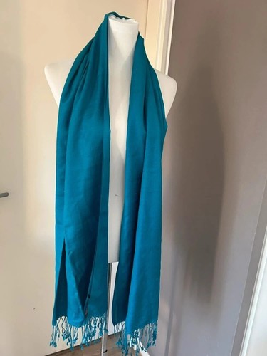 étole foulard bleu turquoise - Étole,