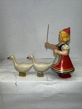 Kohler Germany Girl Maid With Goose Geese Tin Litho Wind Up Toy US Zone Works