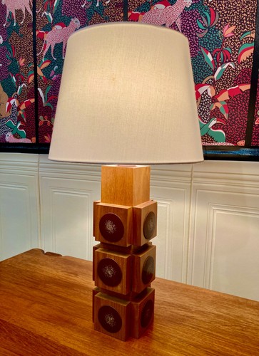 Grande lampe teck design - teck,
