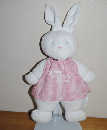 Peluche doudou lapin eponge - doudou,