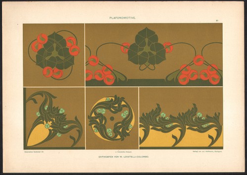 1900 lithographie motifs - lithographie,