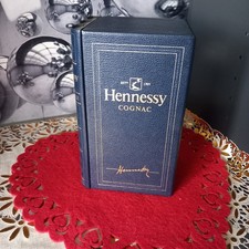 VNTG Hennessy Cognac Empty Box Library Blue Tome/Silver Top 1980s Very Rare