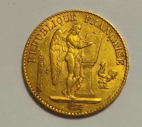 Francs génie 1878 très - francs, or