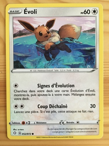 Carte pokémon evoli 052 - carte,
