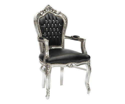 Fauteuil chaise feuille argent - fauteuil,